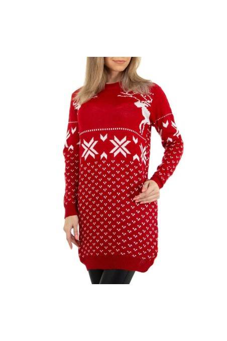 Raudonas kalėdinis megztinis