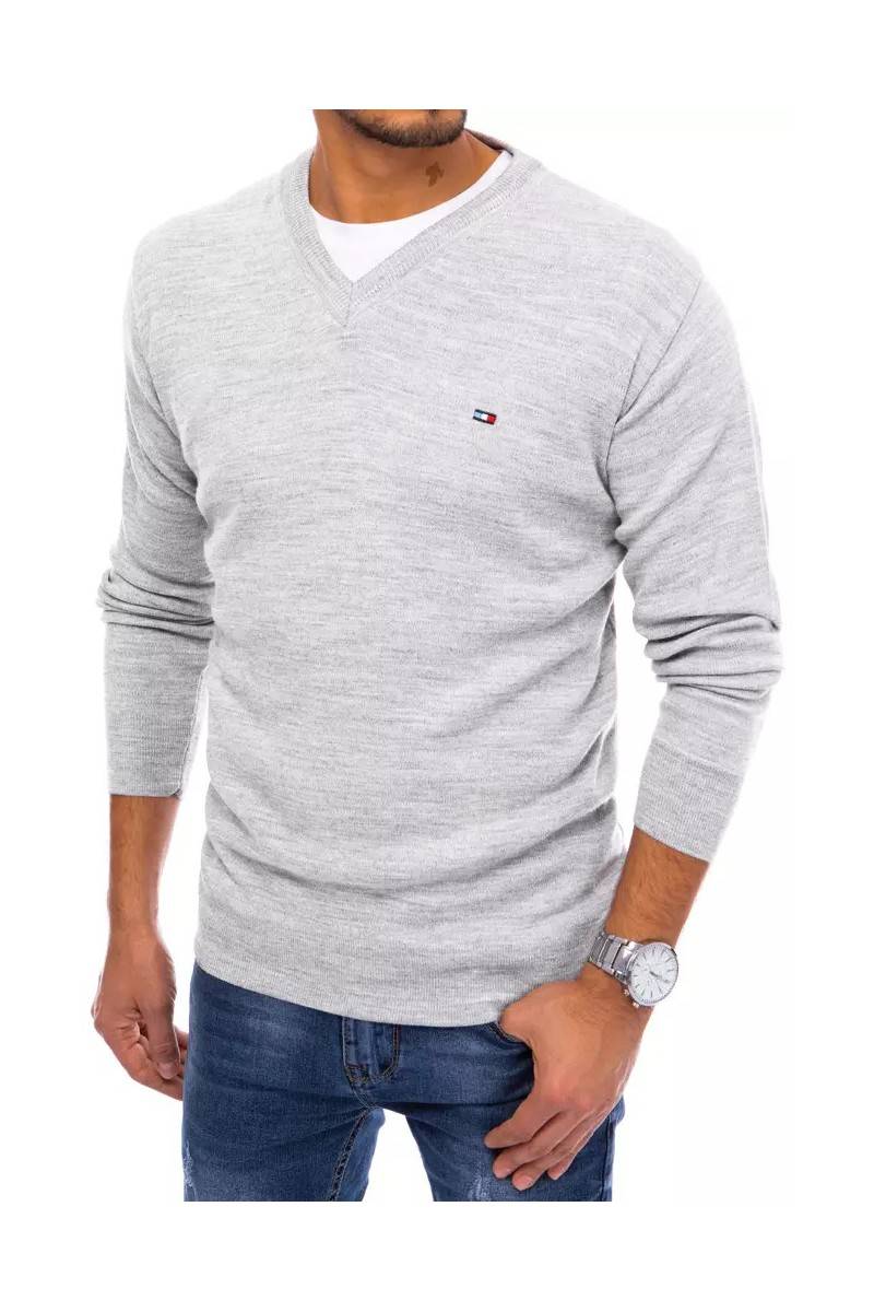 Vyriškas šviesiai pilkas megztinis Dstreet DS-wx1857