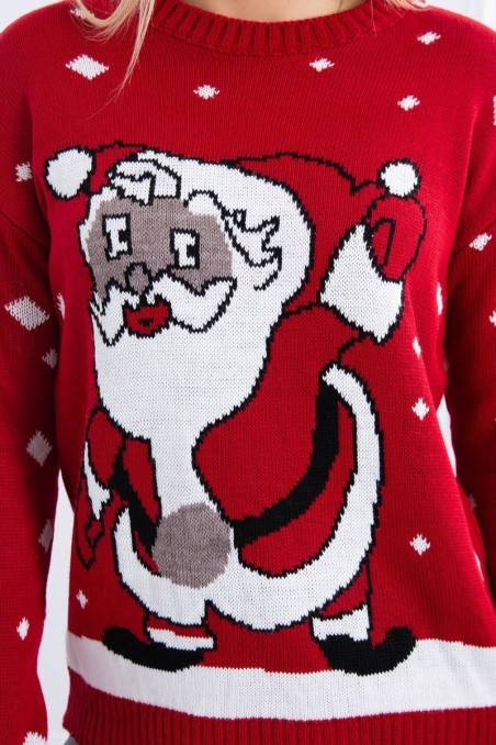 Raudonas kalėdinis megztinis GR-G2021-20R