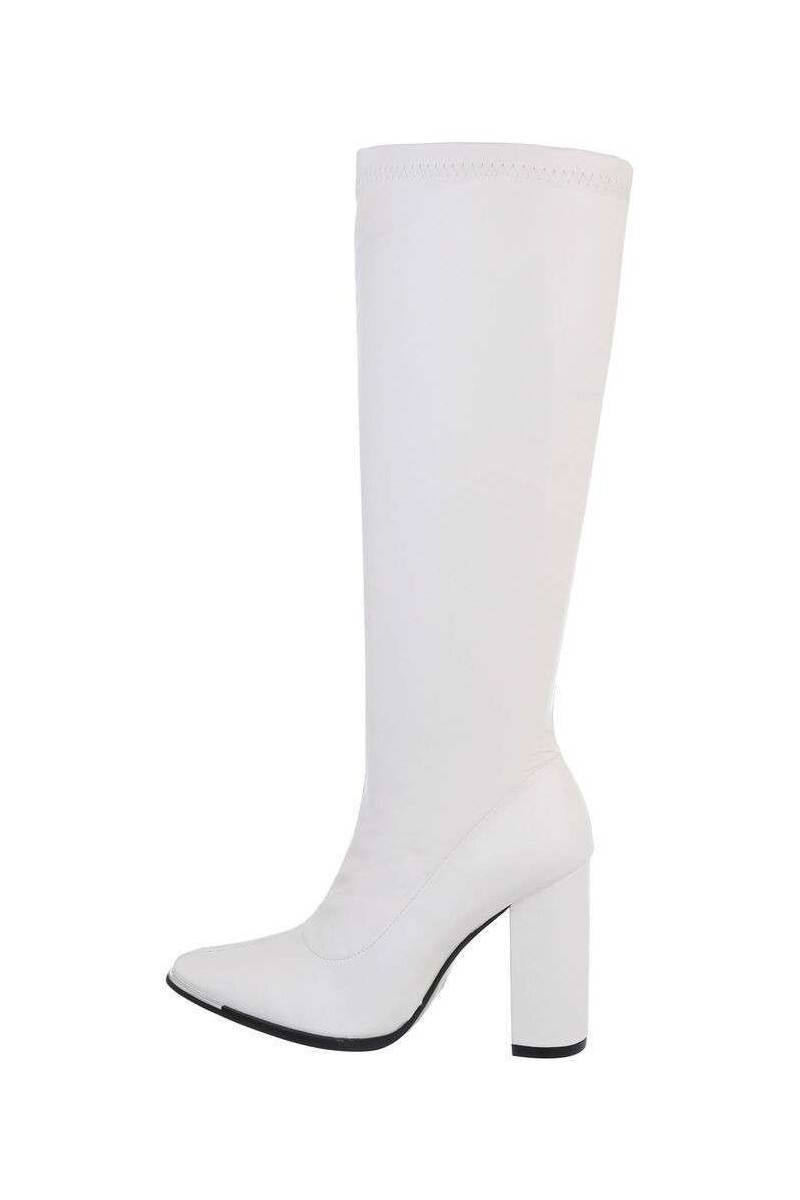 Baltos spalvos moteriški aukštakulniai batai BA-PRC-7-white