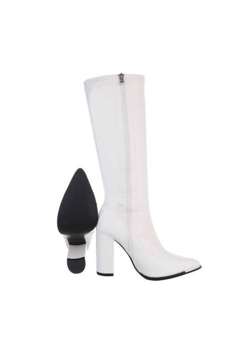 Baltos spalvos moteriški aukštakulniai batai BA-PRC-7-white