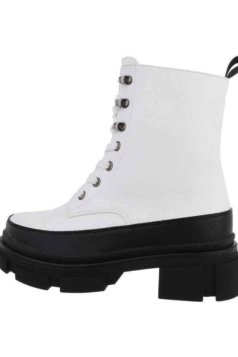 Balti auliniai batai su raišteliais moterims GR-G23936