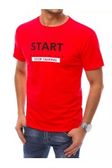 Raudoni Dstreet vyriški marškinėliai DS-rx4736