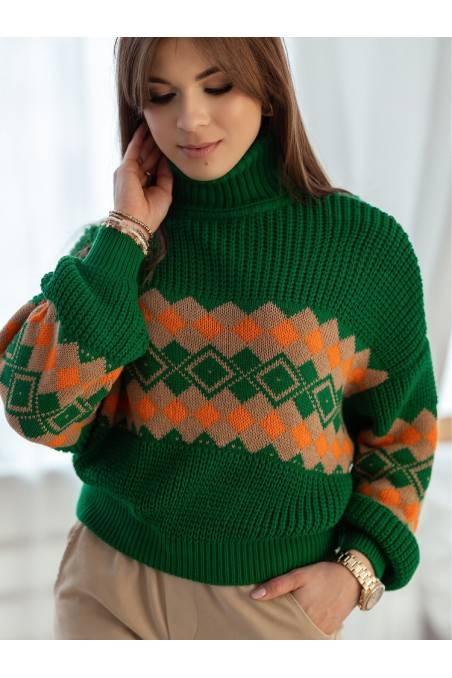 Moteriškas megztinis LALONI žalias Dstreet