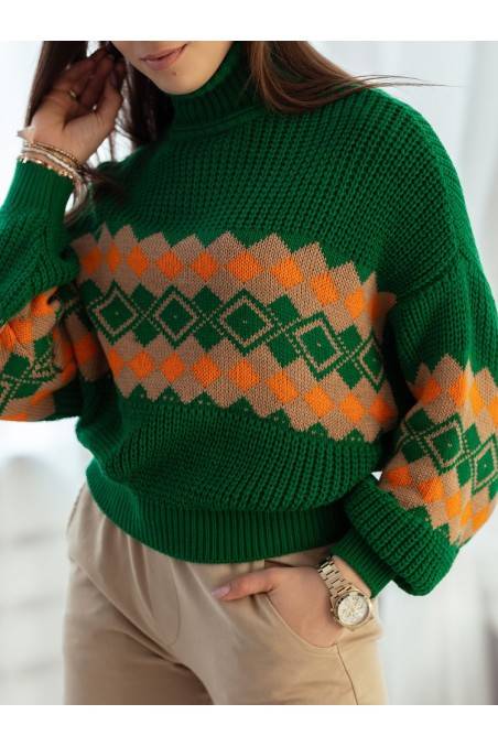 Moteriškas megztinis LALONI žalias Dstreet