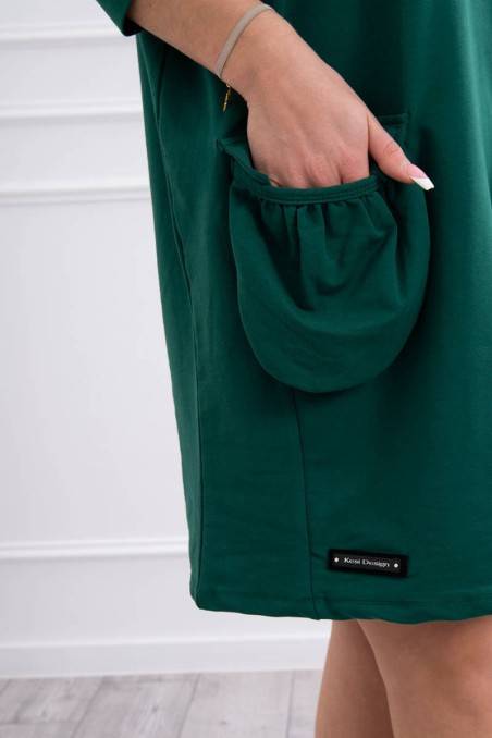 Žalia suknelė su kišenėmis KES-21414-9350