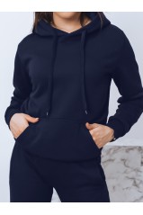 Moteriškas BASIC džemperis su kapišonu, tamsiai mėlynas Dstreet DS-by0561z