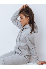 Pilkas moteriškas BASIC džemperis su kapišonu
