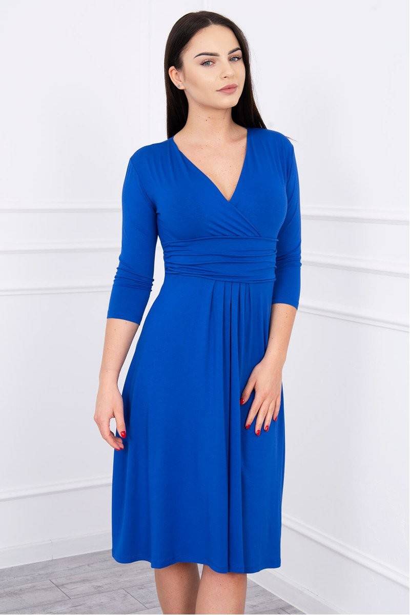 Mėlyna suknelė su 3/4 rankovėmis KES-2527-8314