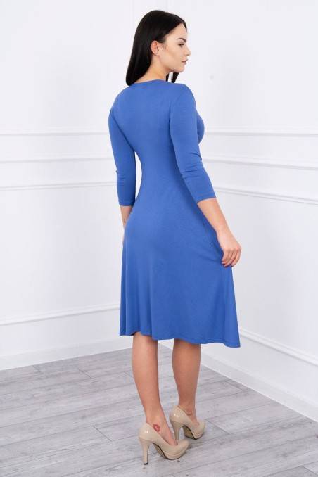 Mėlyna suknelė su 3/4 rankovėmis KES-10885-8314