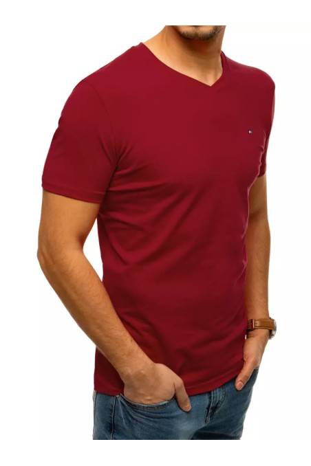 Vyriški paprasti bordo spalvos marškinėliai Dstreet