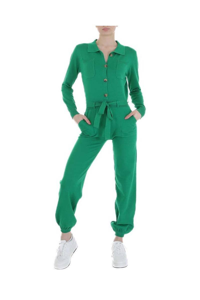 Žalias moteriškas stilingas kombinezonas