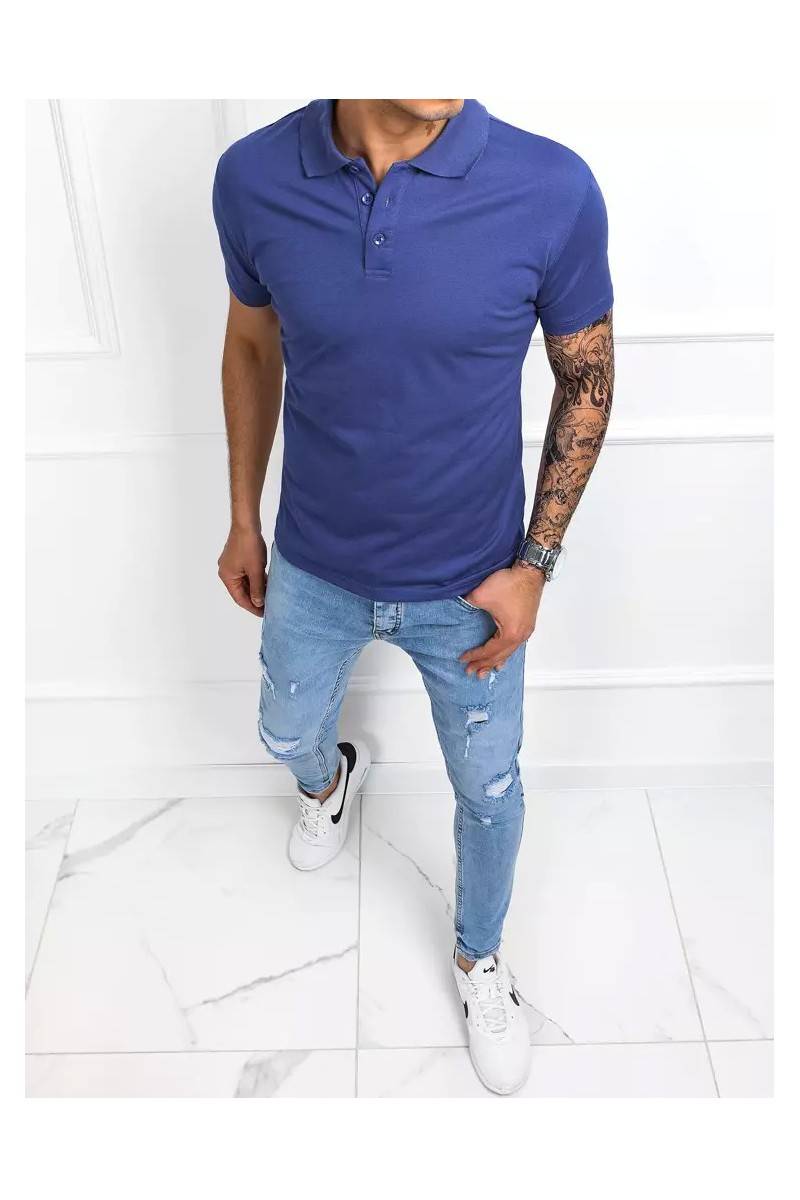 Vyriški mėlyni polo marškinėliai Dstreet DS-px0510