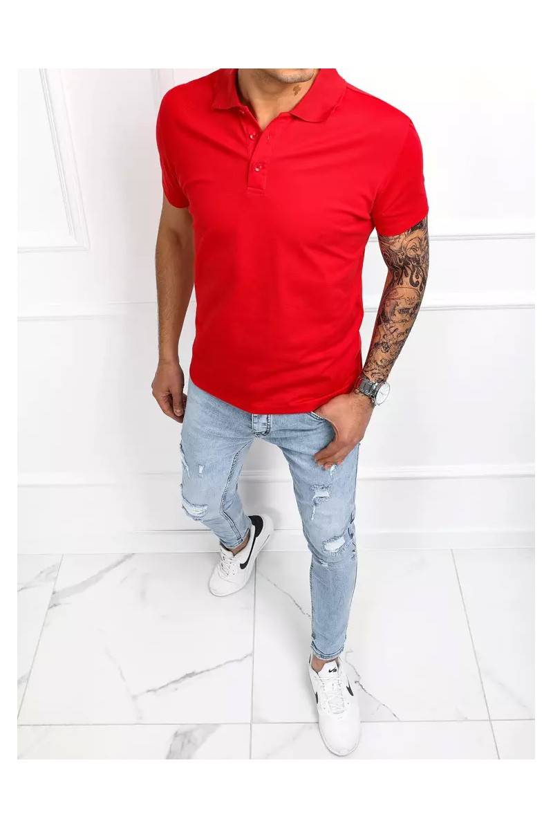 Raudoni vyriški polo marškinėliai Dstreet DS-px0515