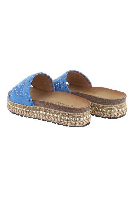 Platforminiai sandalai moterims mėlynos spalvos