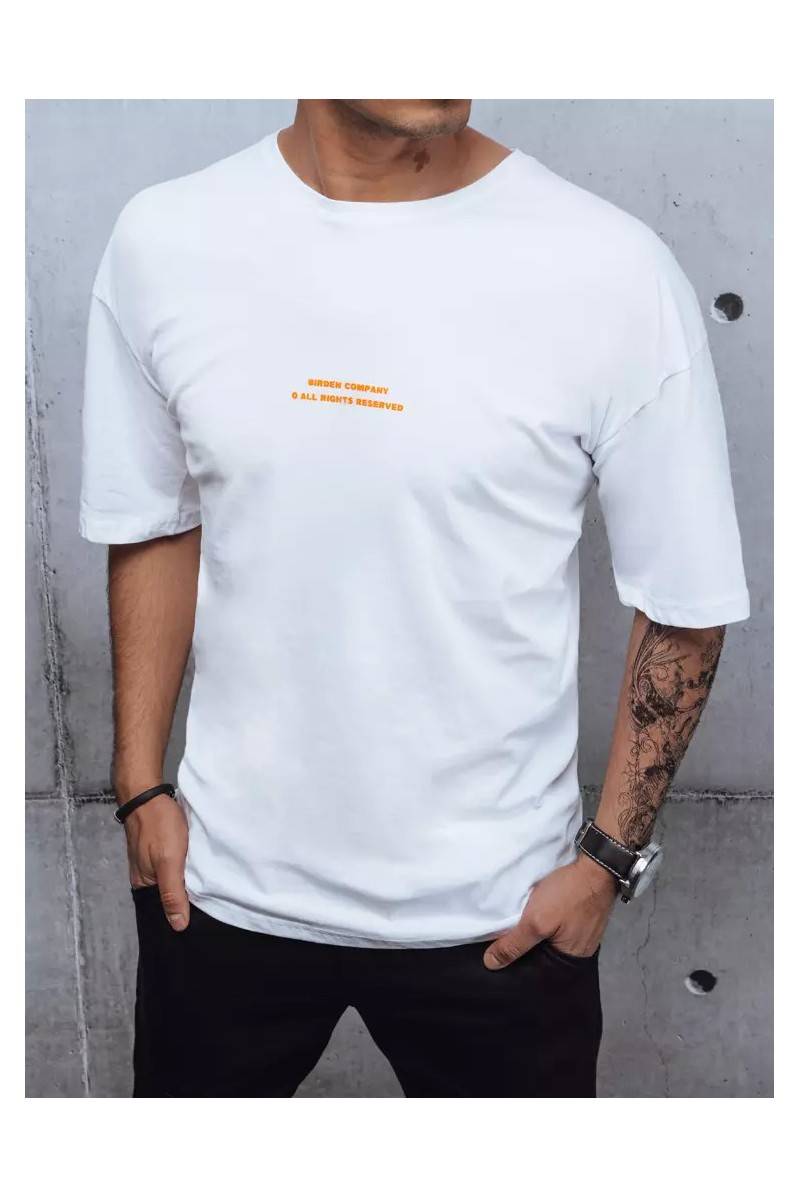 Balti vyriški marškinėliai su užrašais Dstreet DS-rx4623z