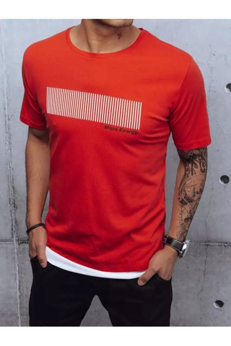 Raudoni vyriški marškinėliai su užrašais Dstreet