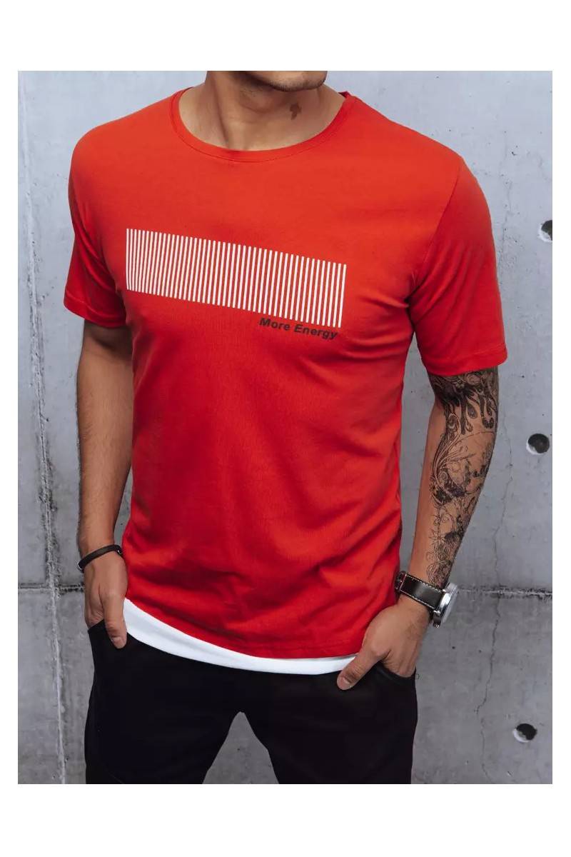 Raudoni vyriški marškinėliai su užrašais Dstreet