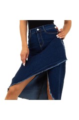 Tamsiai mėlynas džinsinis sijonas