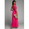 Rožinė ilga elegantiška suknelė 