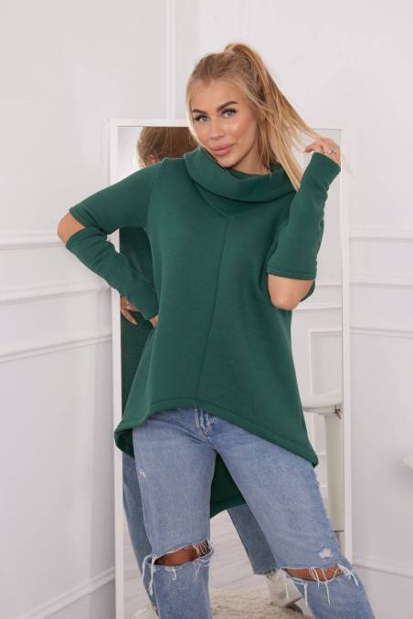 Tamsiai žalias stilingas moteriškas džemperis