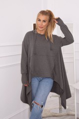 Tamsiai pilkas laisvo stiliaus džemperis KES-21699-9385