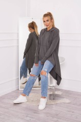 Tamsiai pilkas laisvo stiliaus džemperis KES-21699-9385