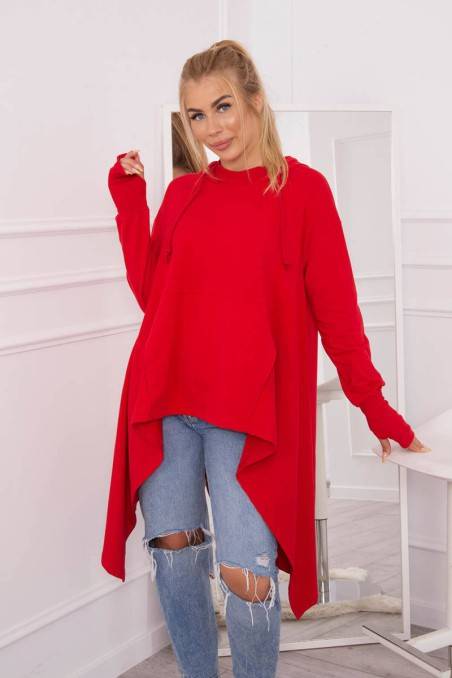 Raudonas laisvo stiliaus džemperis KES-21700-9385