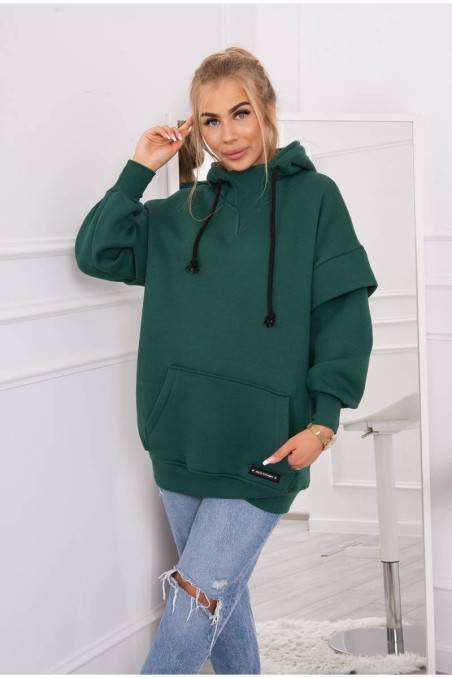 Žalias moteriškas laisvo stiliaus džemperis KES-21844-69426
