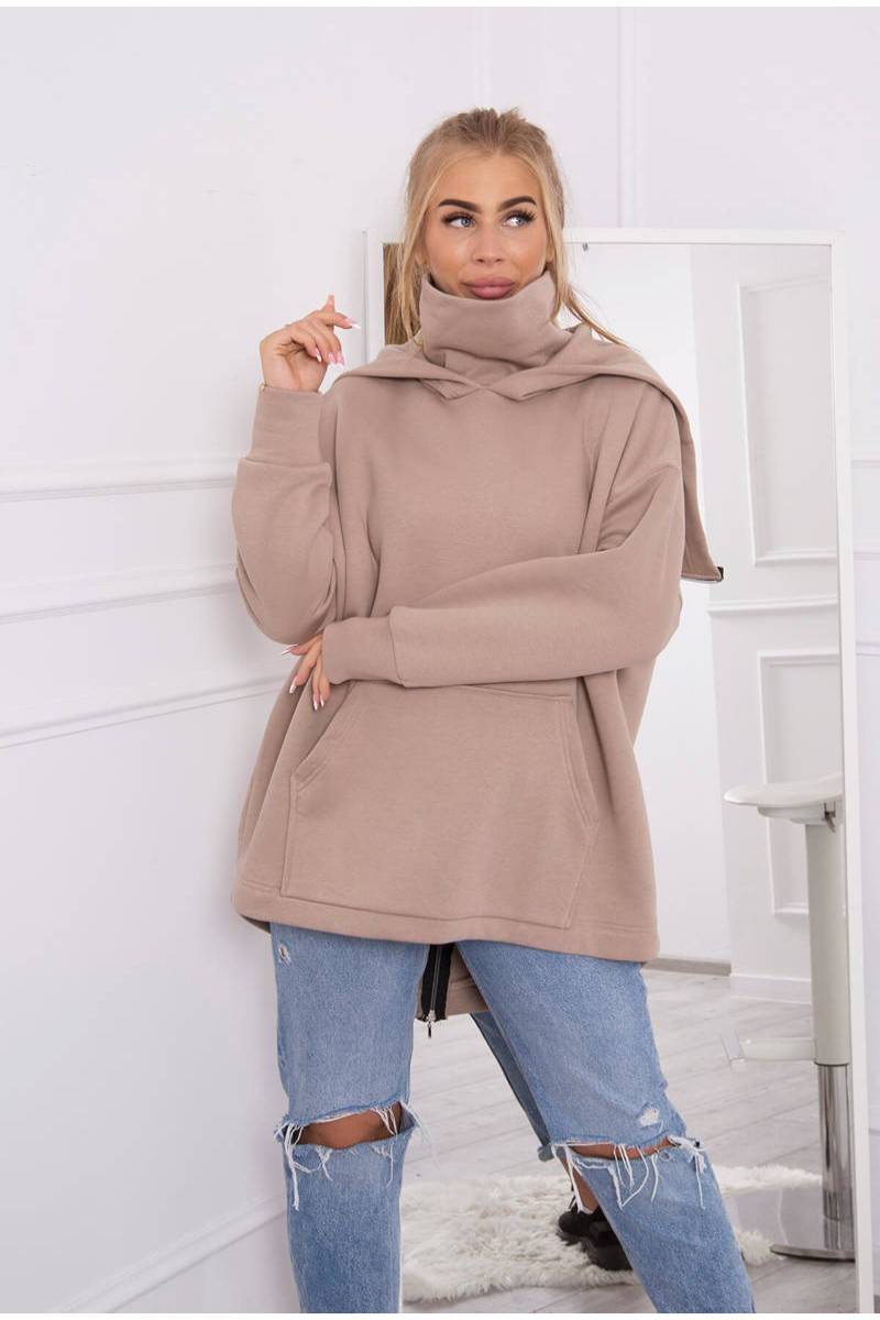 Smėlio spalvos moteriškas laisvo stiliaus džemperis KES-21771-9381