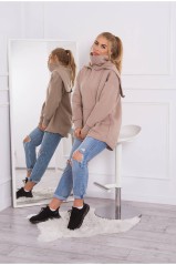 Smėlio spalvos moteriškas laisvo stiliaus džemperis KES-21771-9381