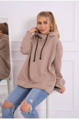 Smėlio spalvos moteriškas laisvo stiliaus džemperis KES-21778-9380