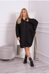 Juodas moteriškas laisvo stiliaus džemperis KES-21785-9383