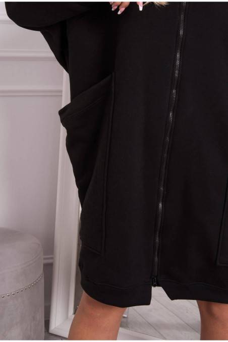 Juodas moteriškas laisvo stiliaus džemperis KES-21785-9383