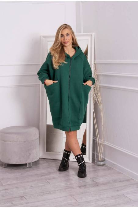 Žalias moteriškas laisvo stiliaus džemperis KES-21787-9383