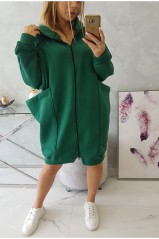 Žalias moteriškas laisvo stiliaus džemperis KES-21787-9383
