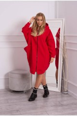 Raudonas moteriškas laisvo stiliaus džemperis KES-21789-9383