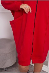 Raudonas moteriškas laisvo stiliaus džemperis KES-21789-9383