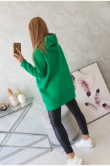 Žalias stilingas džemperis su kapišonu
