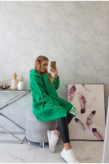 Žalias stilingas džemperis su kapišonu