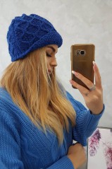 Mėlyna moteriška kepurė