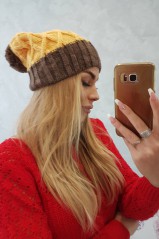 Moca/geltona moteriška kepurė