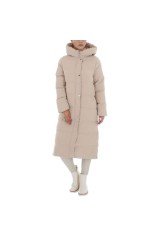 Smėlio spalvos moteriškas žieminis paltas