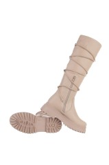 Platforminiai batai moterims smėlio spalvos