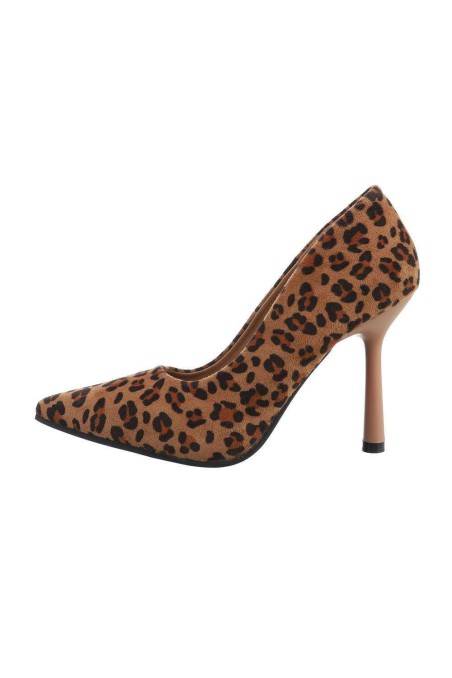 Leopardo spalvos moteriški aukštakulniai bateliai
