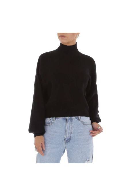 Megztas juodas megztinis moterims KL-K196-black