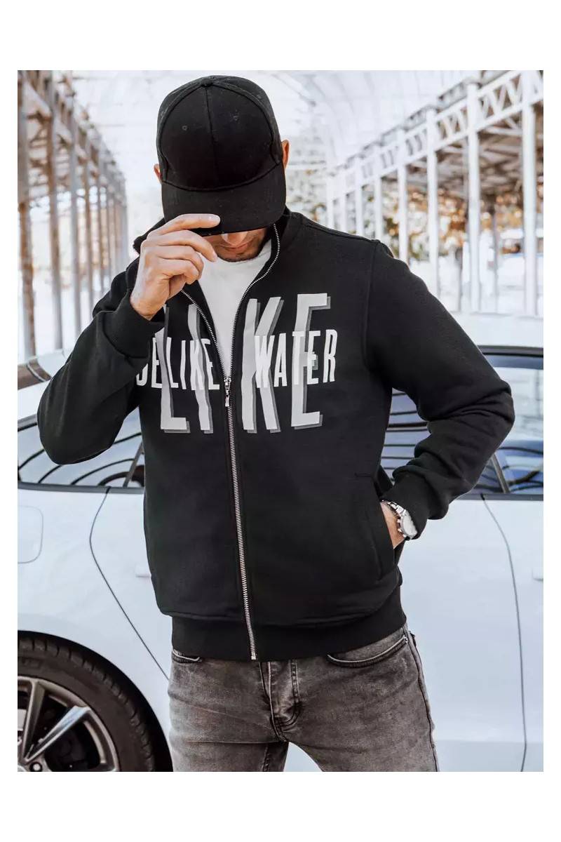 Juodas Dstreet vyriškas džemperis su užtrauktuku BX5413