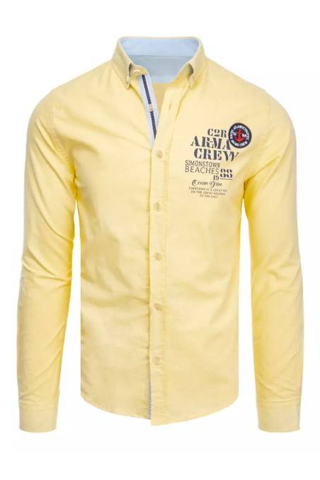 Dstreet DX2246 vyriški geltoni marškiniai