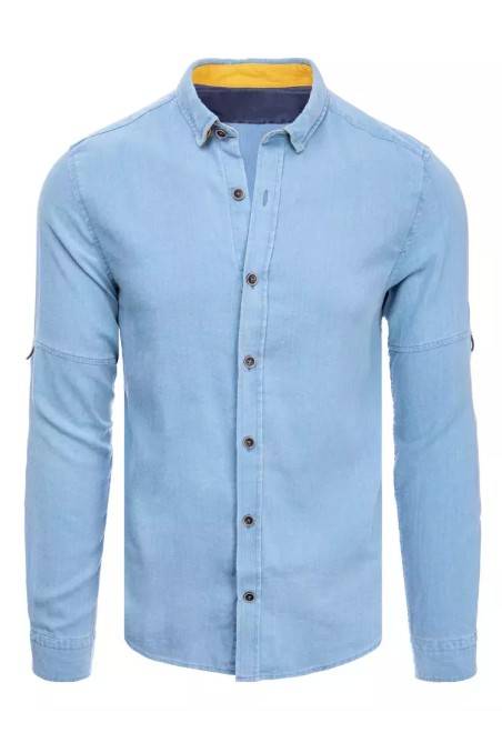 Dstreet DX2250 vyriški mėlyni marškiniai