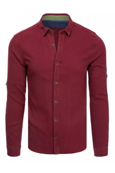 Dstreet DX2252 vyriški bordo spalvos marškiniai